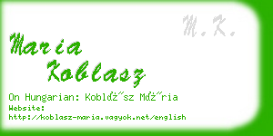 maria koblasz business card